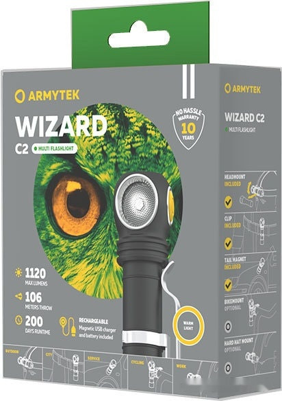 Фонарь Armytek Wizard C2 Magnet USB (белый)