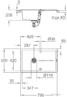 Кухонная мойка Grohe K400 50-C 78/50 1.0 31639AT0 (серый гранит)