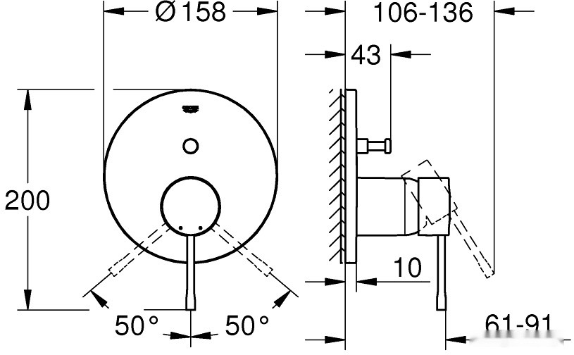 Смеситель Grohe Essence 24058A01 (темный графит)