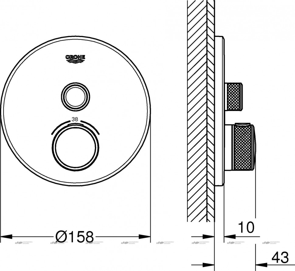 Смеситель Grohe Grohtherm SmartControl 29118000 для душа