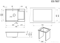 Кухонная мойка Granula ES-7807 (шварц)