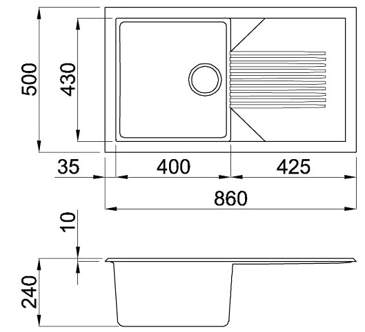 Кухонная мойка Elleci Tekno 400 V96 White