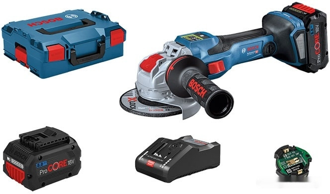 Угловая шлифмашина Bosch GWX 18V-15 SC Professional 06019H6501 (с 2-мя АКБ, кейс)
