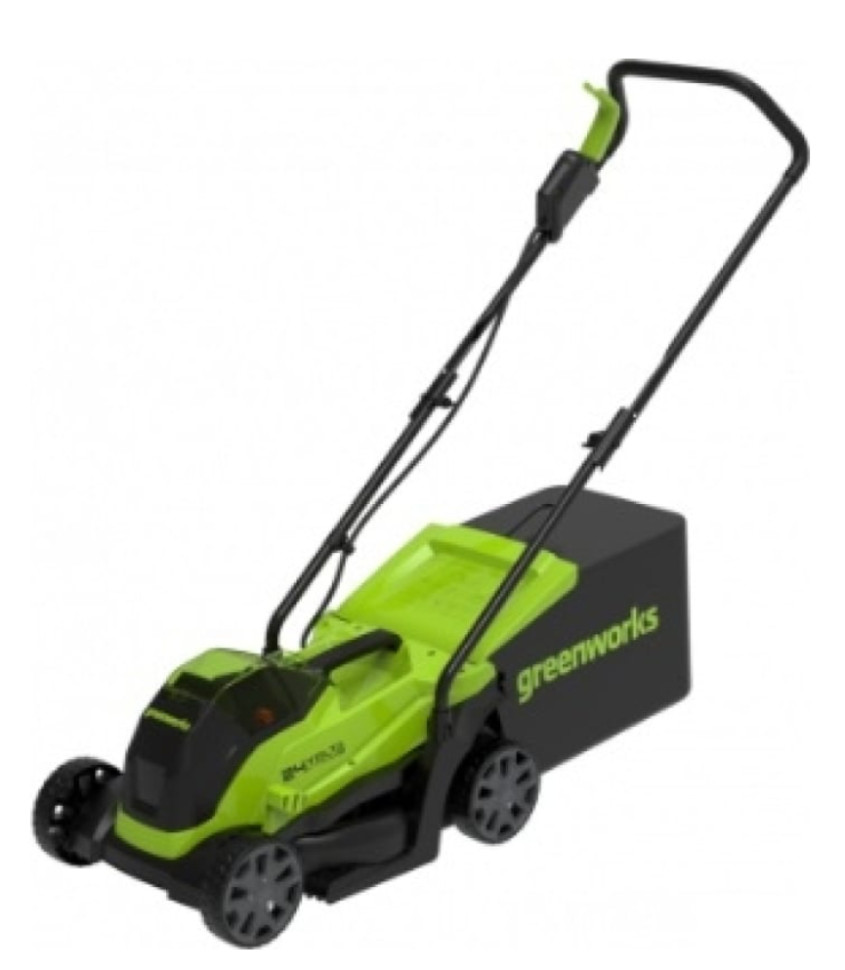 Газонокосилка электрическая Greenworks GD24LM33K4 / 2516107UB 24В (АКБ 4 А/ч и ЗУ)