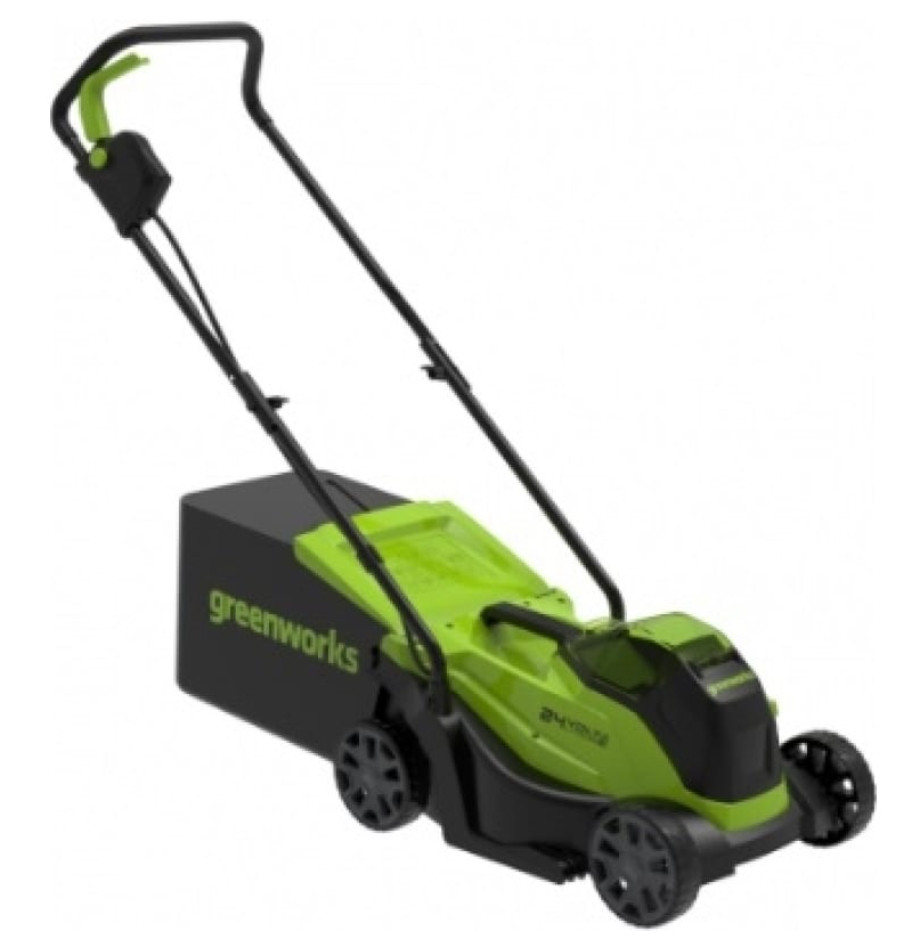 Газонокосилка электрическая Greenworks GD24LM33K4 / 2516107UB 24В (АКБ 4 А/ч и ЗУ)