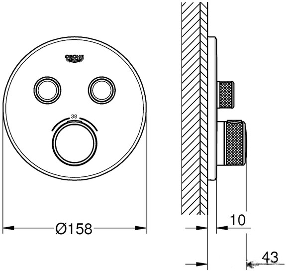 Смеситель Grohe Grohtherm SmartControl 29119000 (хром)