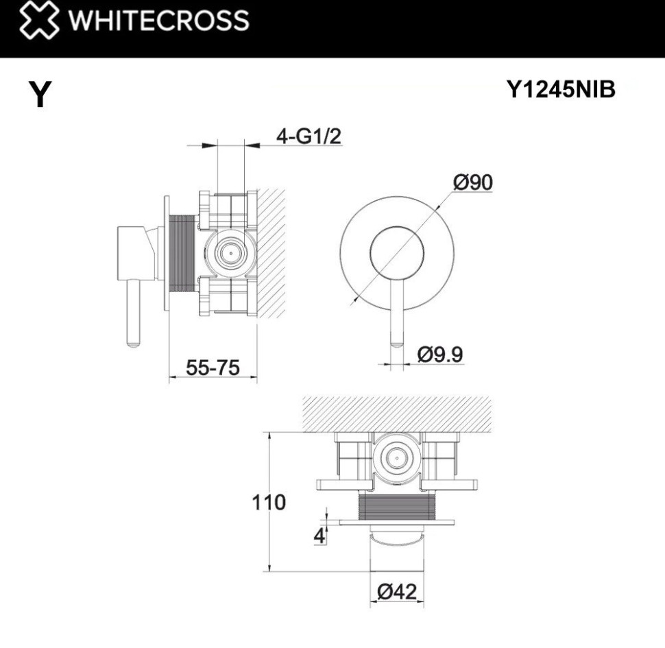 Смеситель Whitecross Y Y1245NIB (брашированный никель)