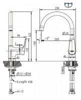 Смеситель Bravat Vega F7119177CP-3