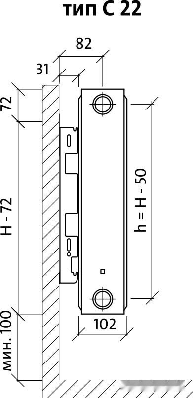Радиатор Royal Thermo Compact C22-500-900 (Bianco Traffico)