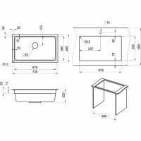 Кухонная мойка Granula KS-7303 (шварц)