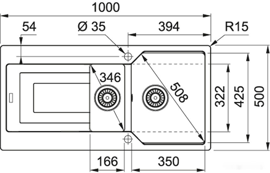 Кухонная мойка Franke UBG 651-100 (миндаль)