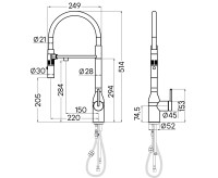 Смеситель Paulmark Magneto One Ma213188-AN (черный/антрацит)