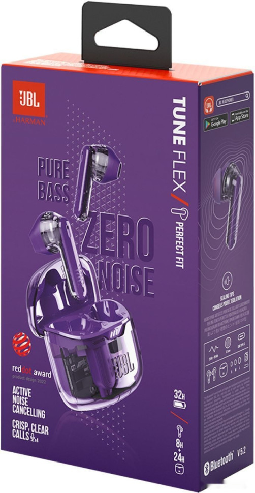 Наушники JBL Tune Flex Ghost (фиолетовый)
