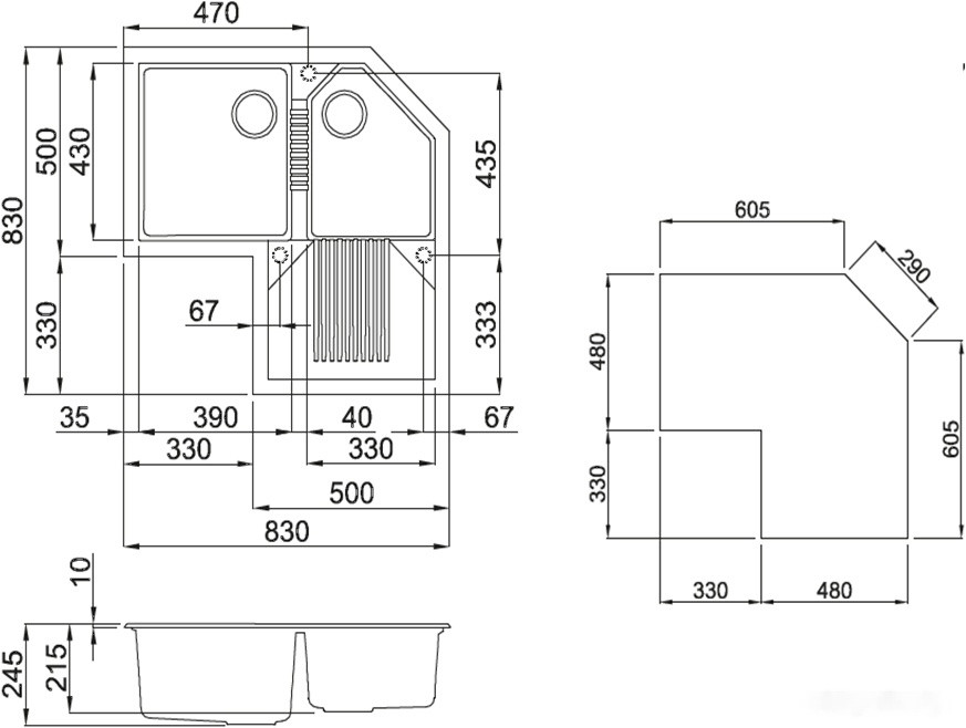 Кухонная мойка Elleci Tekno Corner G68 Bianco