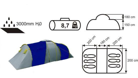 Палатка Acamper Nadir 6 (Blue)