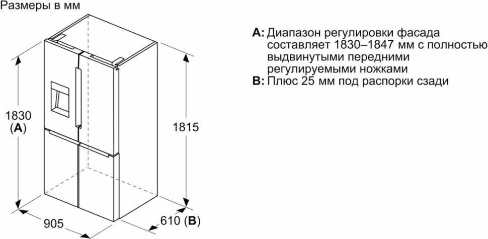 Четырёхдверный холодильник Bosch Serie 6 KFI96APEA