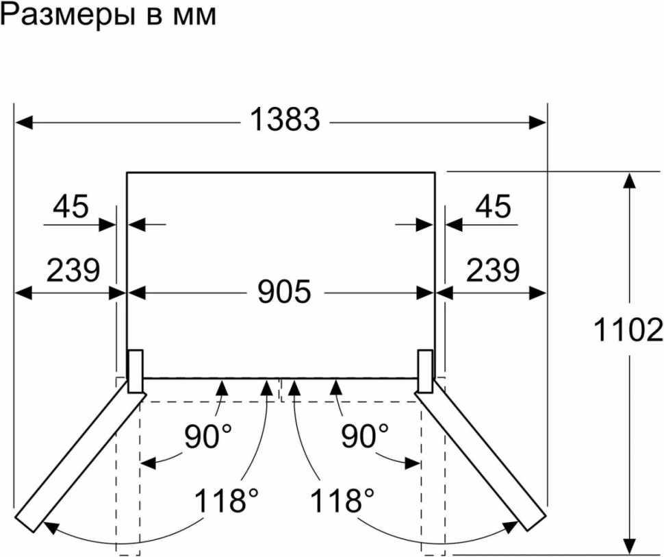 Четырёхдверный холодильник Bosch Serie 6 KFI96APEA
