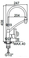 Смеситель Ledeme L4399A-9 (сатин/серый)