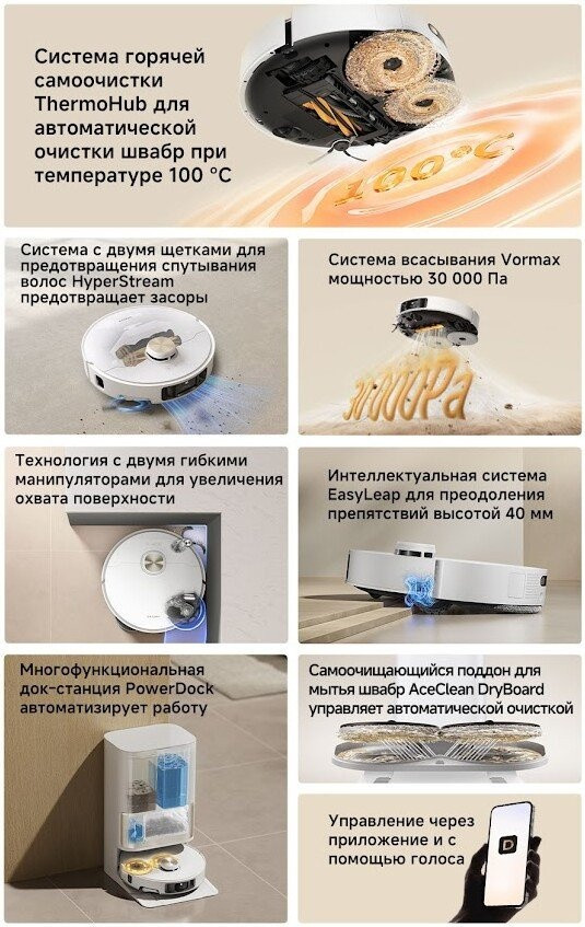 Робот-пылесос Dreame Robot Vacuum L50s Pro Ultra White RLL88HE (евровилка, белый)