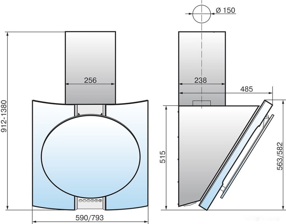 Вытяжка Elikor Графит 80Н-700-Э4Д (нержавеющая сталь/черное стекло)