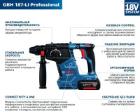 Перфоратор Bosch GBH 187-LI Professional 0611923022 (с 1-им АКБ, кейс)