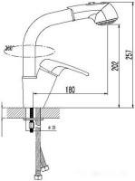 Смеситель Polygran Высокая лейка (опал 328)