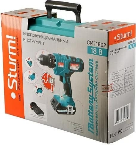 Дрель-шуруповерт Sturm CMT1802 (с 2-мя АКБ, кейс)