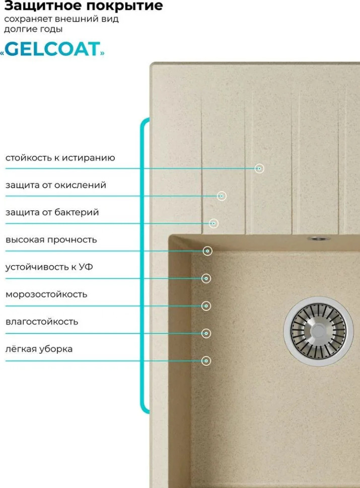 Кухонная мойка Polygran Deka 700 (опал)