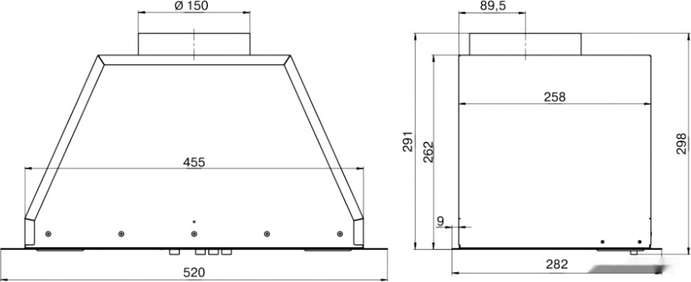 Вытяжка Elikor Врезной блок Flat 52П-650-К3Д (белый)