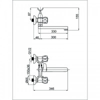 Смеситель Rubineta Rubin Ceramic C-1С/К Cross (C1CK06)