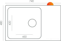 Кухонная мойка Quartz Bond 740 (уголь)