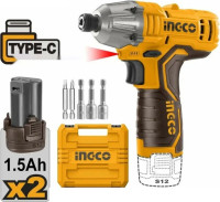 Винтоверт Ingco CIRLI12015 (с 2-мя АКБ, кейс)