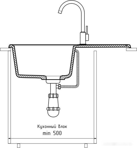 Кухонная мойка GranFest QUARZ Z-78 (темно-серый)