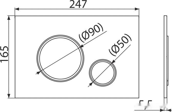 Панель смыва Alcaplast M771 (хром матовый/хром глянцевый)