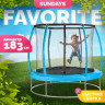 Батут Sundays Favorite Premium 6FT (голубой, с сеткой)