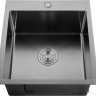Кухонная мойка GranFest Metal нержавеющая сталь AISI 304 PVD GF-4844 графит (с сифоном)