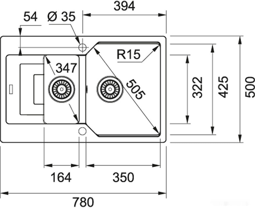 Кухонная мойка Franke UBG 651-78 (графит)