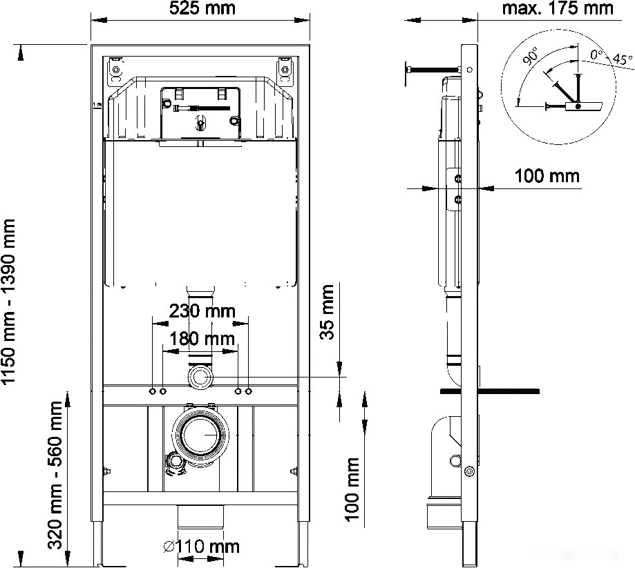 Система инсталляции Berges Wasserhaus Novum 525 F3 040000+040053