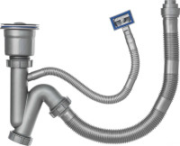 Кухонная мойка Saniteco 4848 Nano (с сифоном, дозатором и коландером)