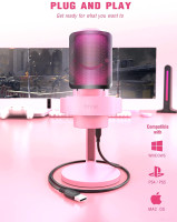 Проводной микрофон FIFINE A8 (розовый)