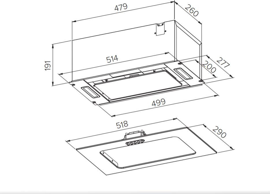 Вытяжка HOMSair Crocus Push 52 черный