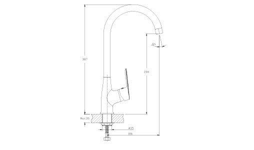 Смеситель GranFest QUARZ GF-Z3424 (черный)