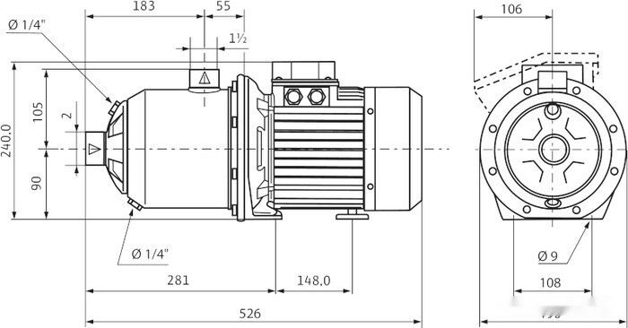 Самовсасывающий насос Wilo Economy MHI 1604 (3~400 В, EPDM)