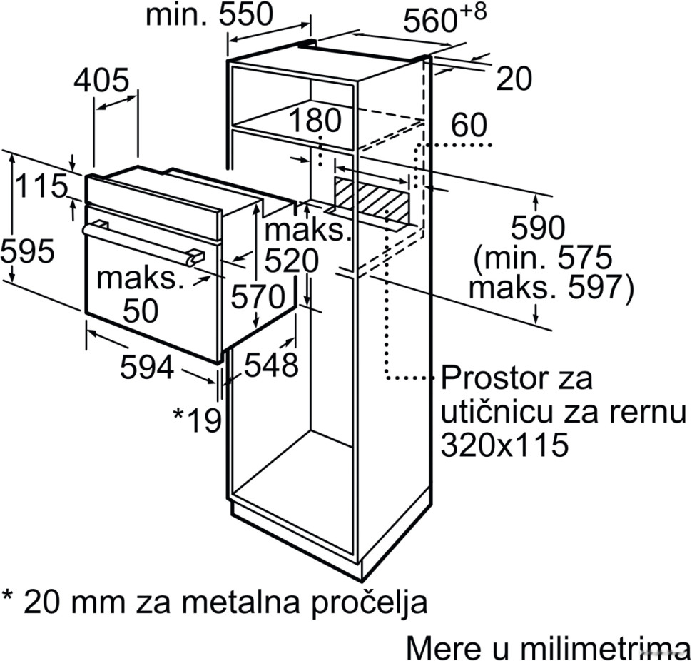Духовой шкаф Bosch Serie 2 HBF153EB0