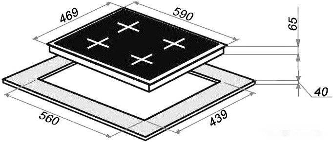 Варочная панель GrandGermes HIG-60NC-EA black