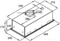 Вытяжка Ciarko SL-Box Turbo 600 (черный)