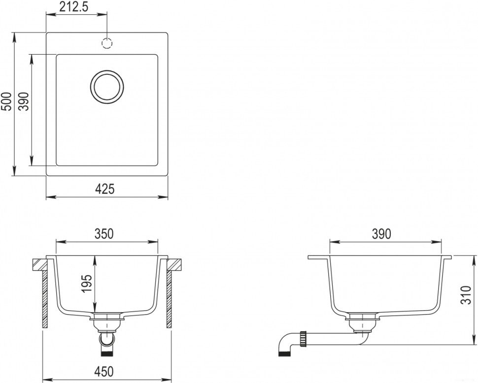 Кухонная мойка AquaSanita Simplex SQS100W (cerrus 120)