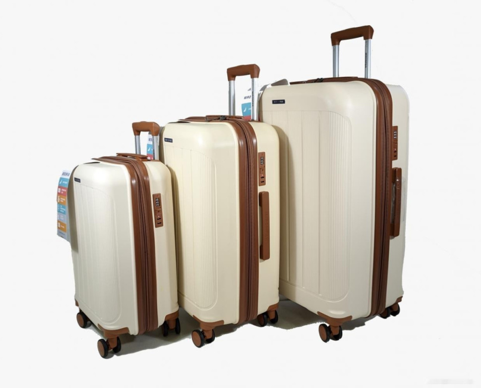 Чемодан-спиннер Mironpan 11197-2 50 см (молочный)