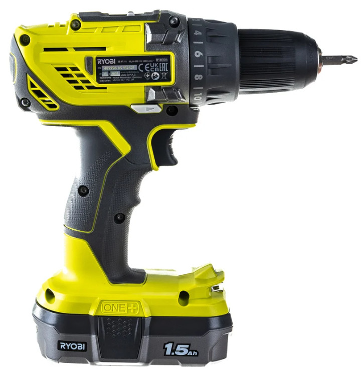 Дрель-шуруповерт Ryobi R18DD3-115S 5133005301 (с 1-им АКБ 1.5 Ач, сумка)