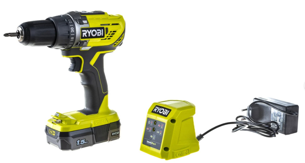 Дрель-шуруповерт Ryobi R18DD3-115S 5133005301 (с 1-им АКБ 1.5 Ач, сумка)